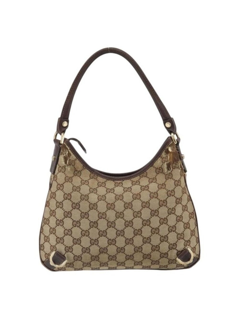 Authentic GUCCI GG Canvas Abbey Shoulder Bag Beige Gold 130738 - Picture 9 of 16